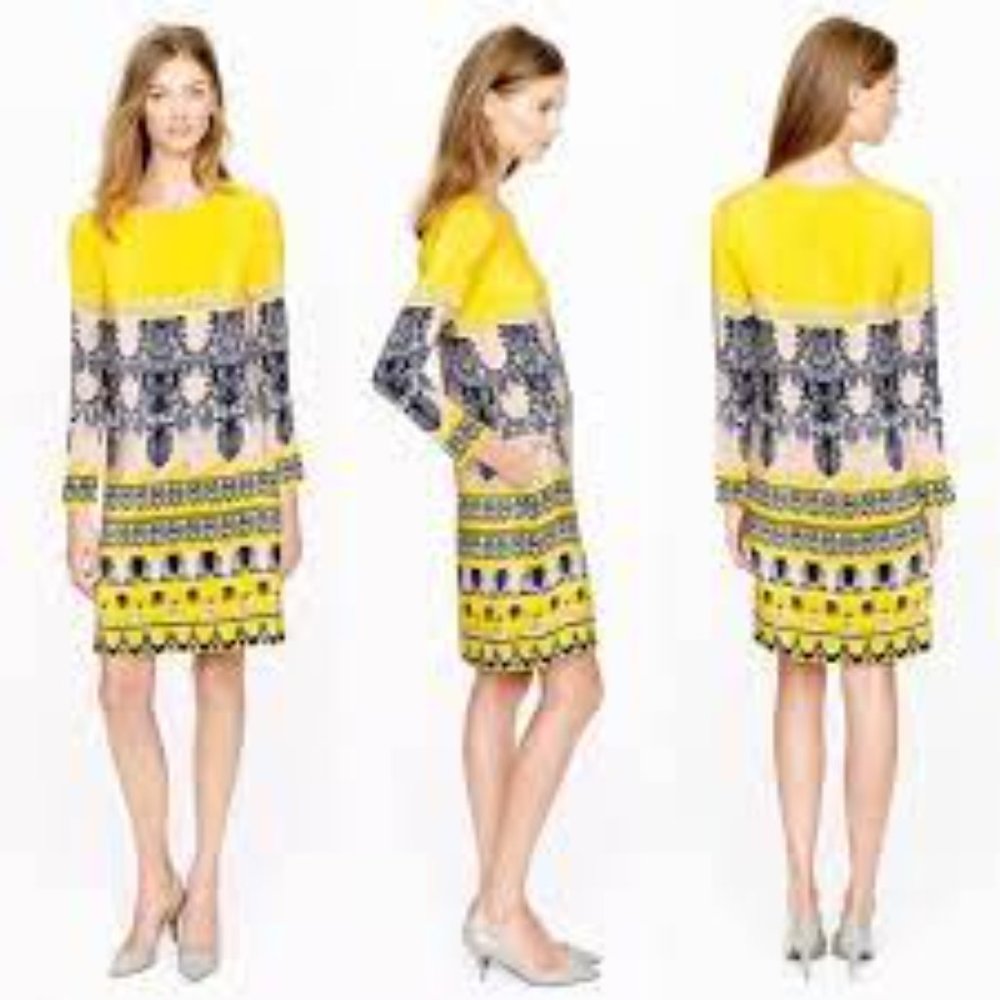 J. Crew Factory Jules Scroll Scarf Print Shift Dress
